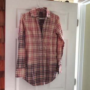 Free people tunic length button down shirt